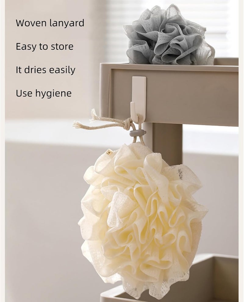 MOSYFEIBI Washcloth Loofah Combo 2-in-1 Loufee Wash Cloth That Holds Bar Soap-Exfoliation Mesh Shower Ball for Body Wash&Smooth Skin+Free Loofah Dish Towel - Image 4